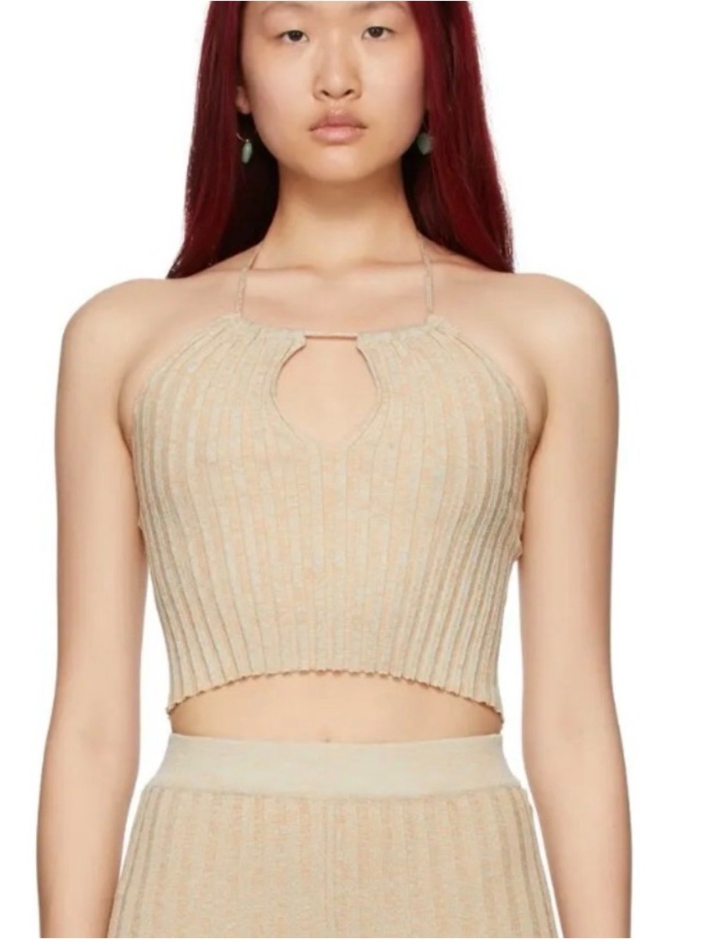 Paloma Wool Super Stretchy Cream Halter Top